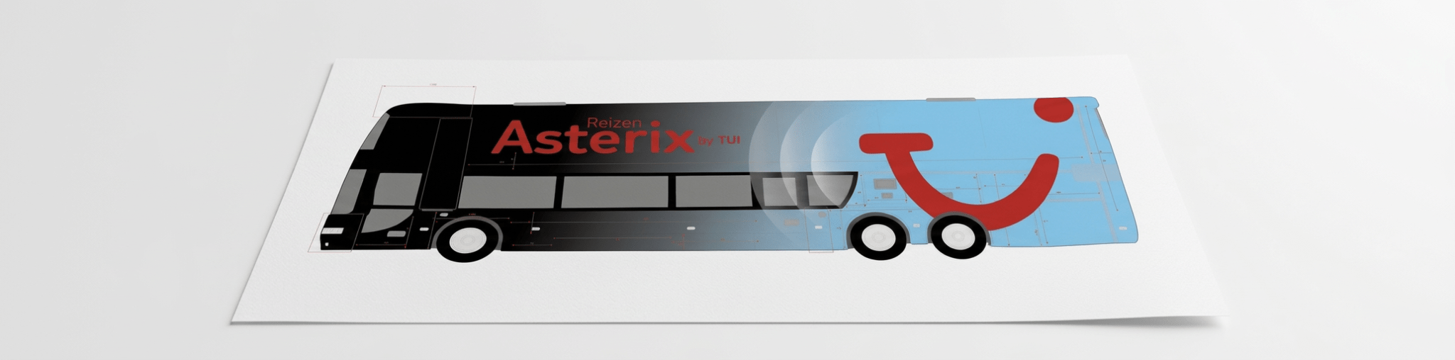 Wrap design Reizen Asterix by TUI — Bestemming X productiebus